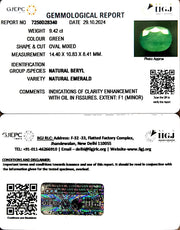 9.42/CT Natural Panna Stone with Govt. Lab Certificate-6771